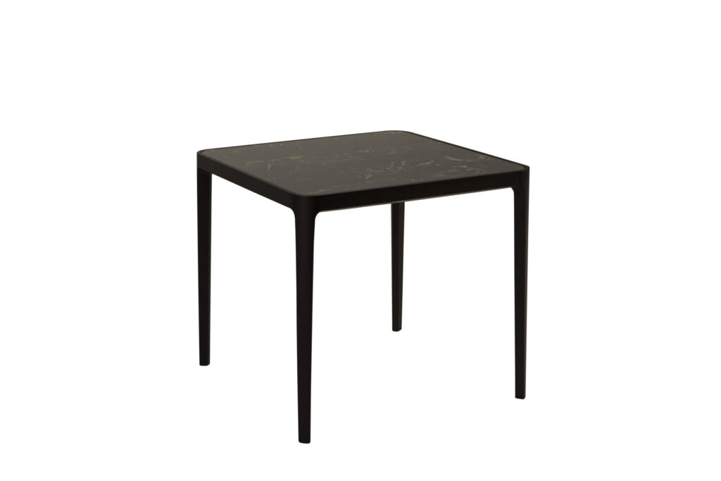 Tavolino Fidelio Tonin Casa 65×65 cm, base rovere scuro