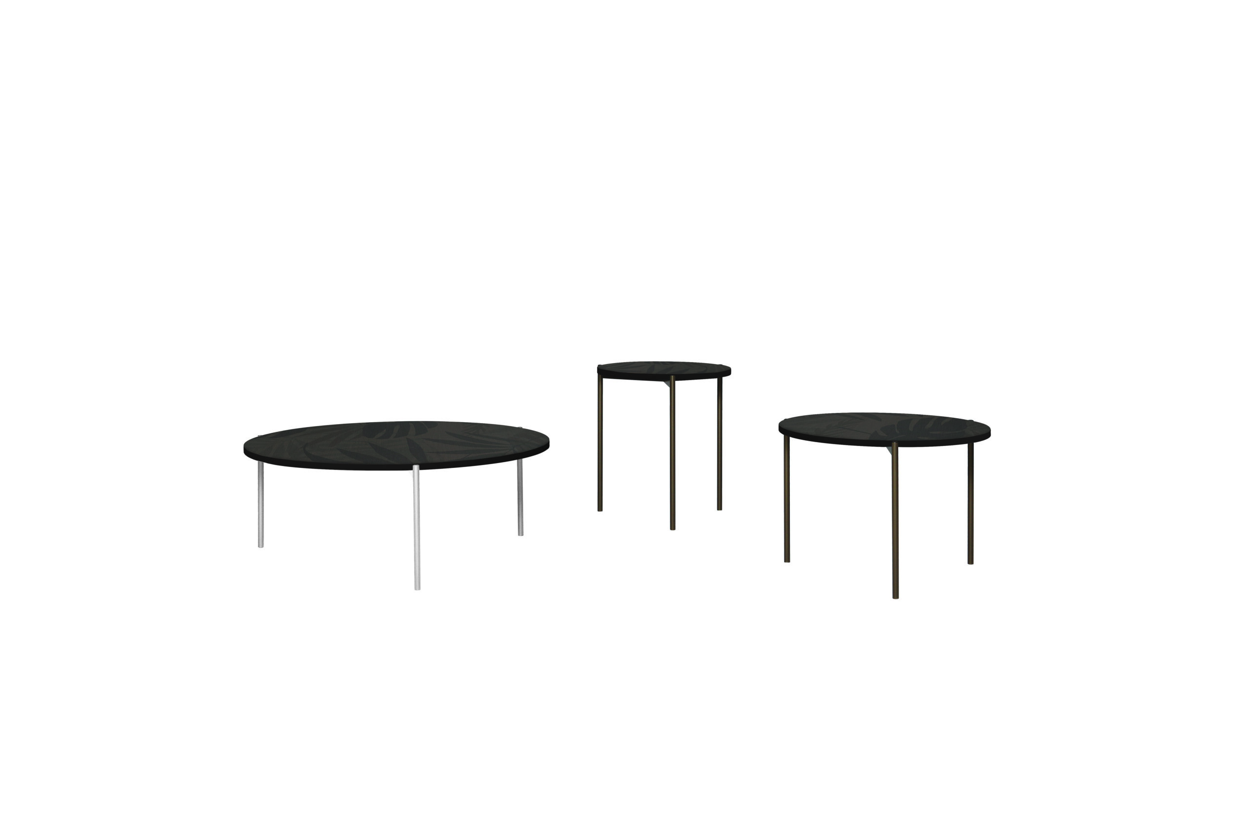 Tavolino 8091 Icon 45x54 cm Tonin Casa - struttura bronzo - pietra stampa pattern kong - prezzo Outlet