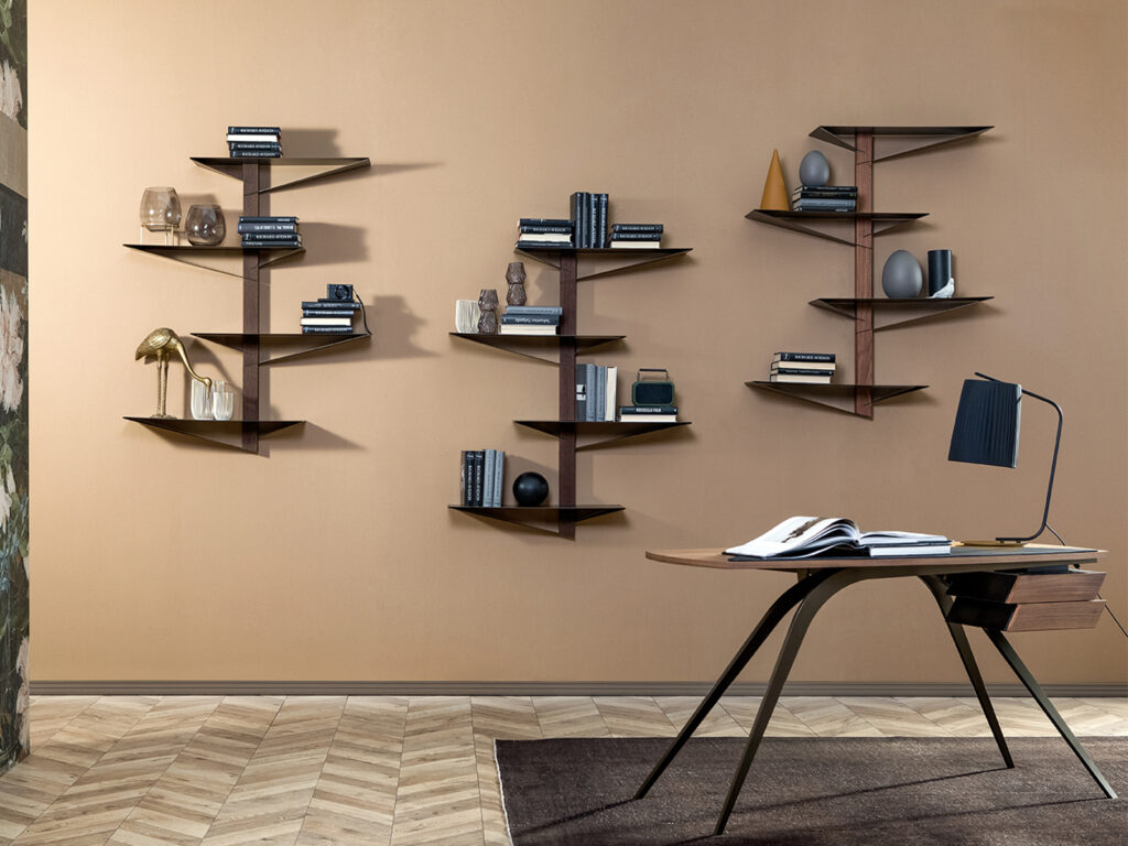Madia Libreria Albatros Tonin Casa, struttura noce canaletto