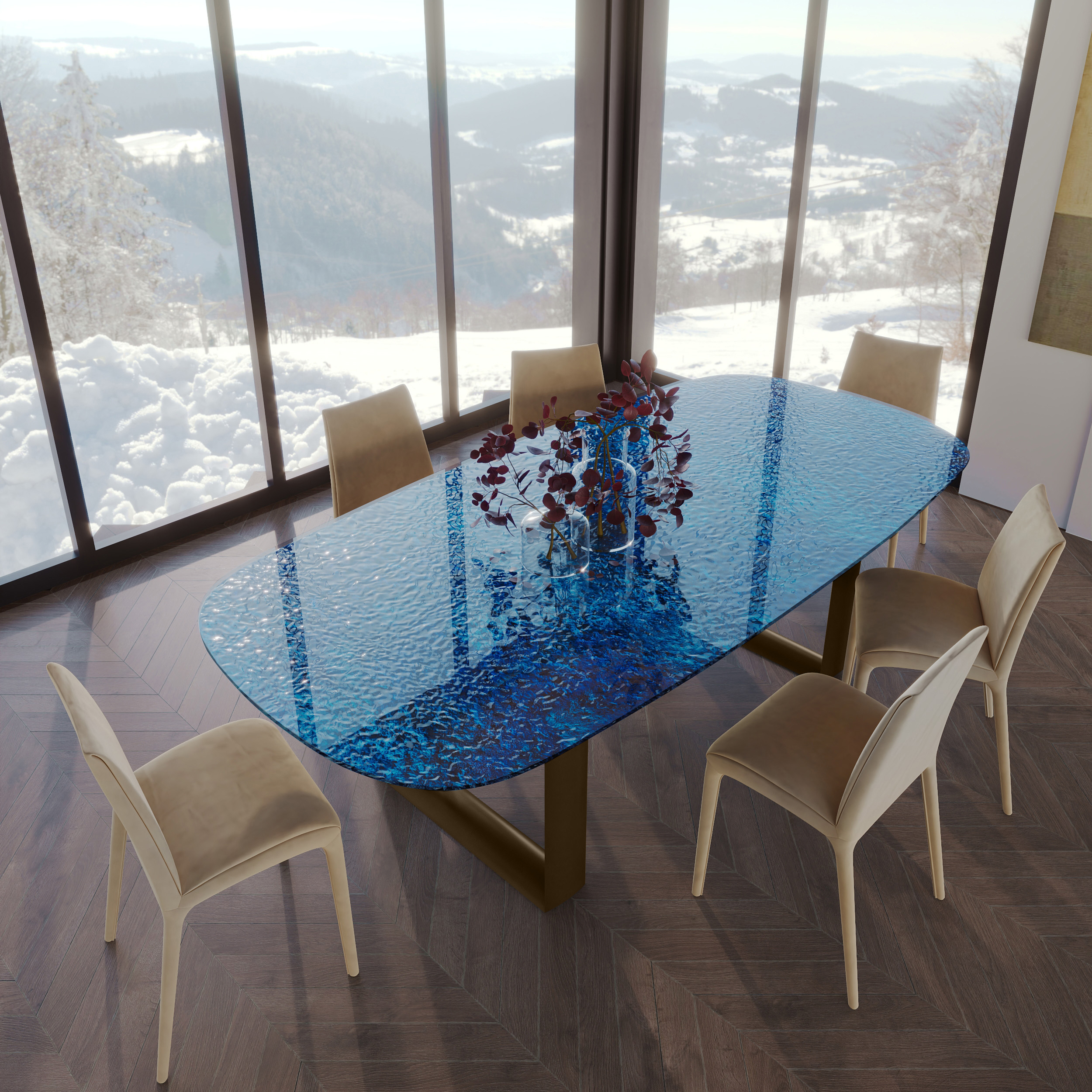 Tavolo fisso Cube Glass Tonin Casa Galleria 1
